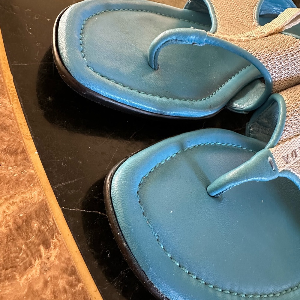 Prada Turquoise and Silver Sandals - Picture 8 of 8